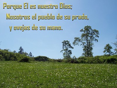 [Porque él es nuestro Dios; Nosotros el pueblo de su prado, y ovejas de su mano (Salmo 95.7)]