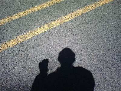 My shadow on Kropf Road.