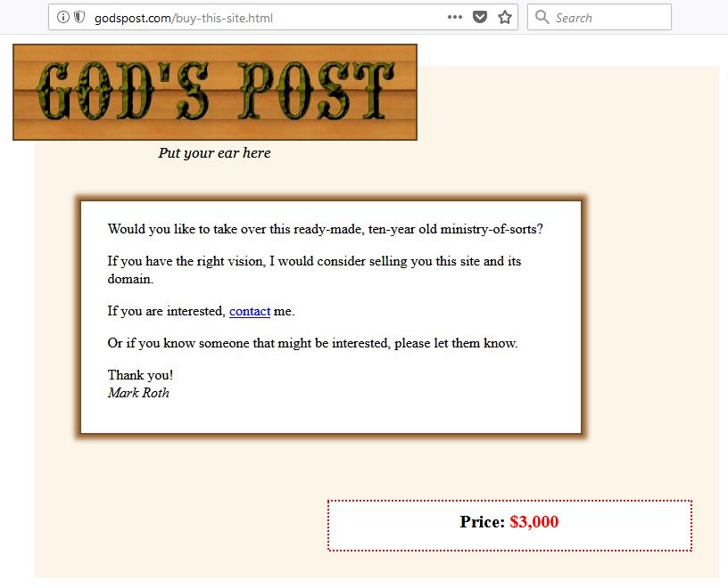 Buy godspost.com for $3000!