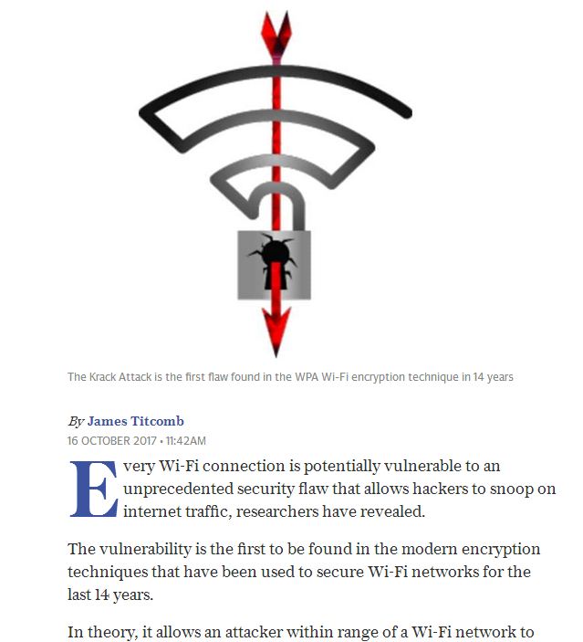 KRACK: beware the wifi hack/bug