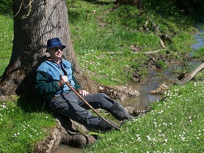Mark Roth, waxing meditative by a creek