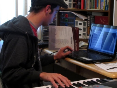 Andy composing something