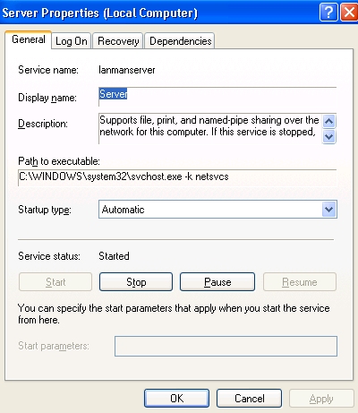 Crossover cable xp network server properies under computer management in administrative tools