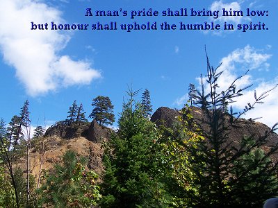 [A man's pride shall bring him low: but honour shall uphold the humble in spirit (Proverbs 29:23)]