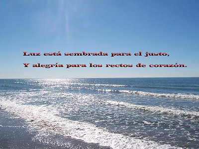 [Luz está sembrada para el justo, Y alegría para los rectos de corazón (Salmo 97.11)]