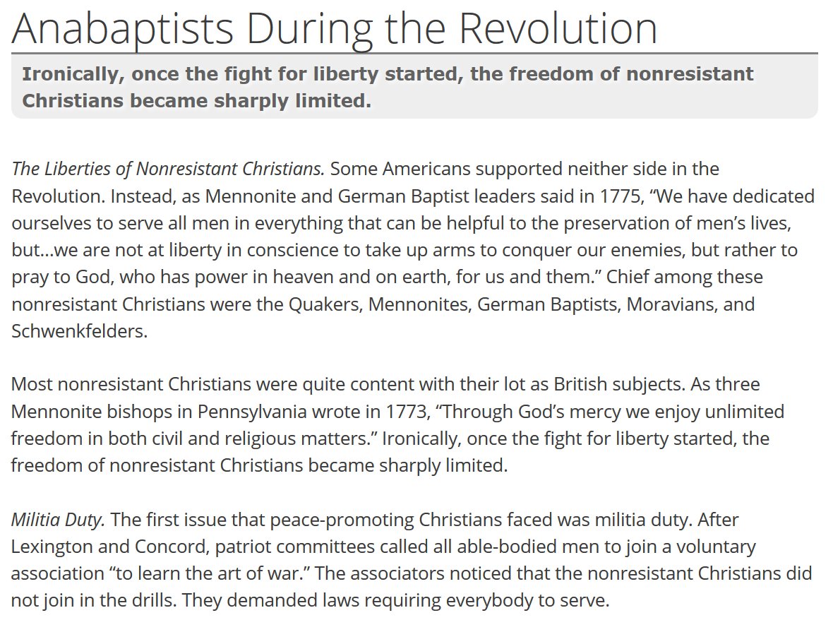 Anabaptists During the American Revolution