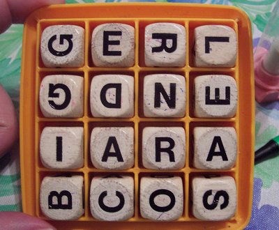 Our second game of Boggle