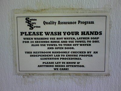 Sign in Men's Restroom in BiMart in Woodburn, Oregon