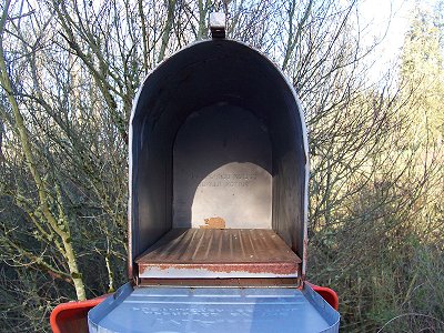 The mailbox for the Mark Roth family and Anabaptist Bookstore