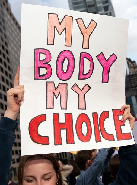 My Body My Choice anti-Dobbs protest placard