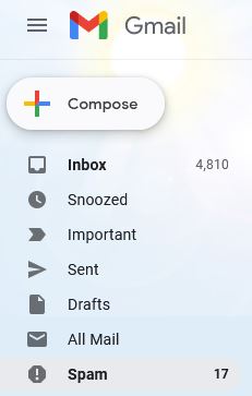 Spam box in Gmail desktop