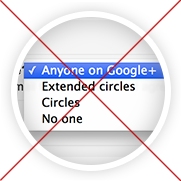 crossed out google plus setting