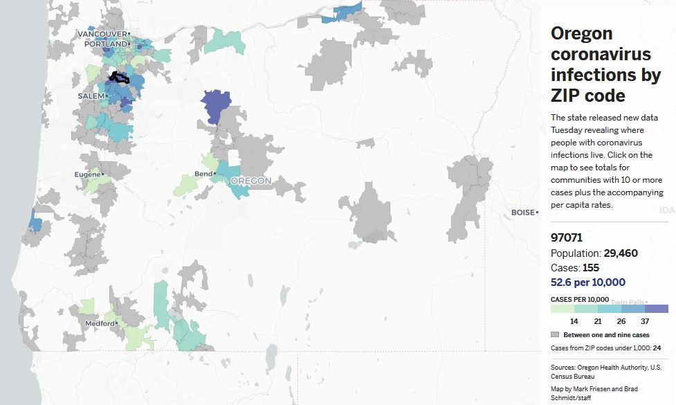 Oregon coronavirus by zip code: Woodburn #2