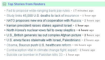 September 18 -- morning newsheadlines from Reuters