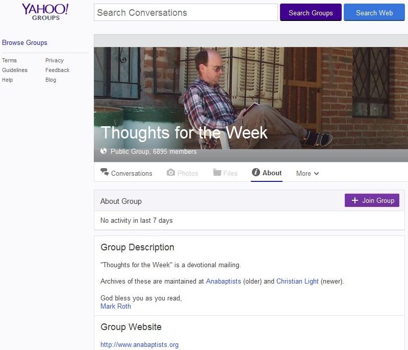 Thoughts for the Week at YahooGroups
