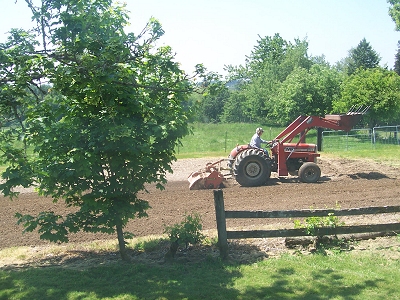 TW tilling our garden...again