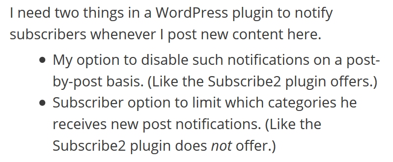 What I want in a new post plugin