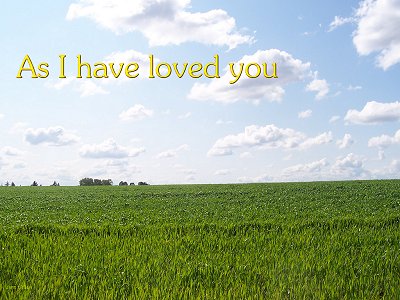 a scenic view with this superimposed: As I have loved you