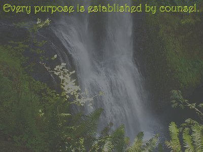 [Every purpose is established by counsel (Proverbs 20:18)]